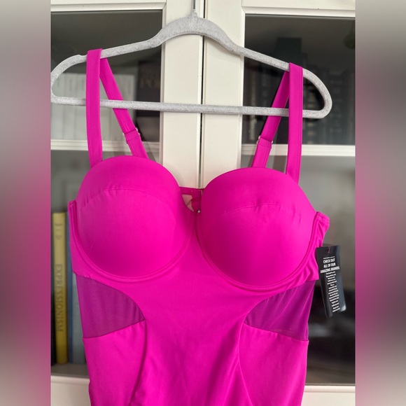 Swimsuits for all MESH UNDERWIRE ONE PIECE SWIMSUIT pink size 18 D/DD NEW - Picture 4 of 7